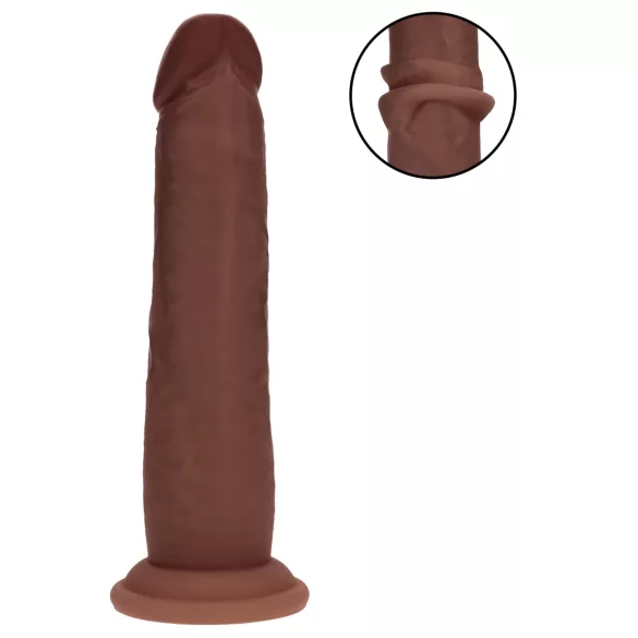 RealRock - dobbeltdensitet realistisk dildo (brun) - 18,5 cm