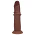 RealRock - dobbeltdensitet realistisk dildo (brun) - 18,5 cm