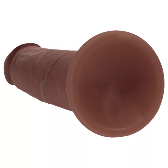 RealRock - dobbeltdensitet realistisk dildo (brun) - 18,5 cm