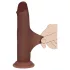 RealRock - dobbeltdensitet realistisk dildo (brun) - 18,5 cm
