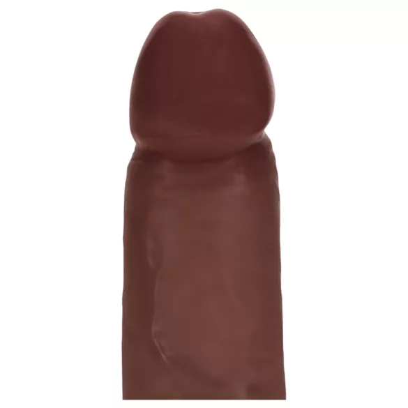 RealRock - dobbeltdensitet realistisk dildo (brun) - 18,5 cm
