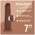 RealRock - dobbeltdensitet realistisk dildo (brun) - 18,5 cm