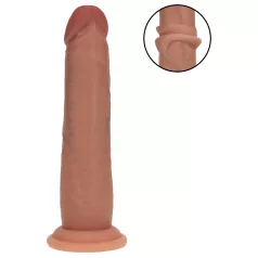   RealRock - dobbelt tæthed realistisk dildo (solbrun) - 18,5 cm