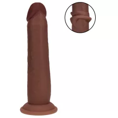   RealRock - realistisk dildo med dobbelt densitet (brun) - 20,5 cm
