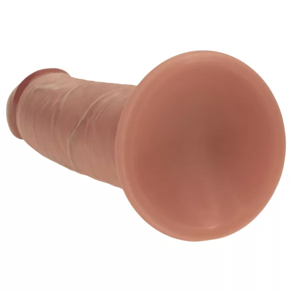 RealRock - dobbelt tæthed realistisk dildo (solbrun) - 20,5 cm