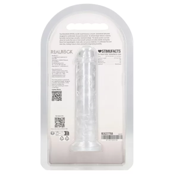RealRock - realistisk dildo med sugekop (gennemsigtig) - 12,7 cm