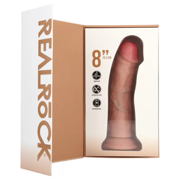 RealRock - dildo med sugekop - vibratorfunktion - natur 20,5cm