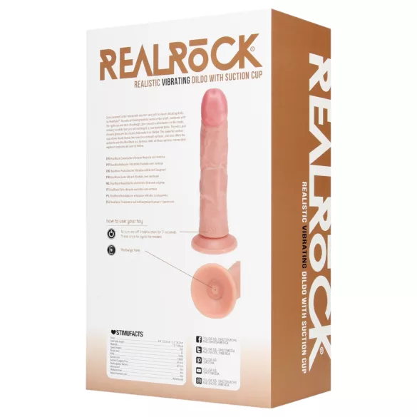 RealRock - dildo med sugekop - vibratorfunktion - natur 20,5cm