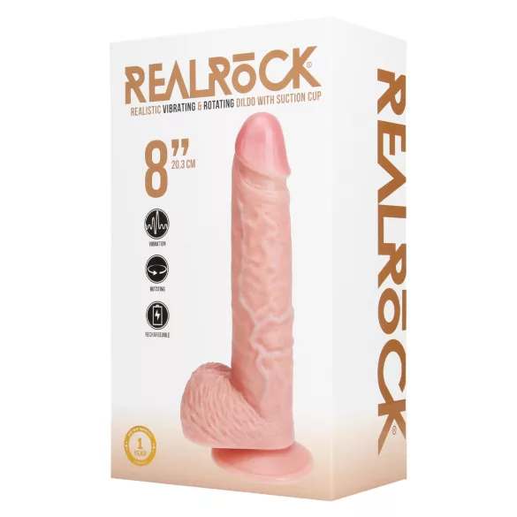 RealRock - roterende vibrator (naturlig, 20,5 cm)