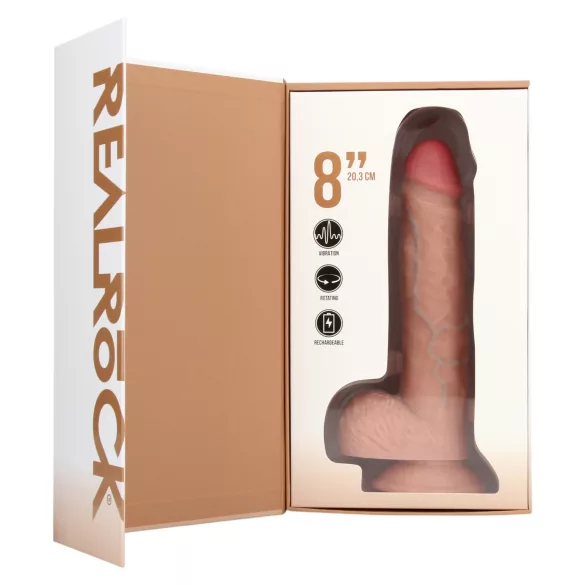 RealRock - roterende vibrator (naturlig, 20,5 cm)