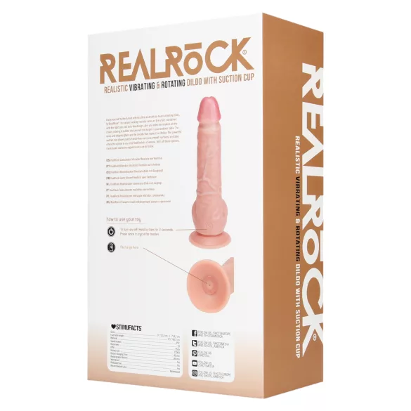 RealRock - roterende vibrator - naturfarvet 20,5cm