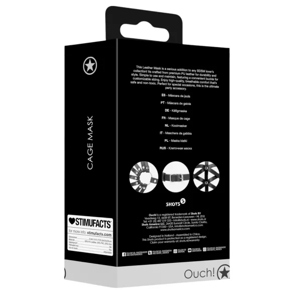 Ouch! - bondage maske - kunstlæder - sort