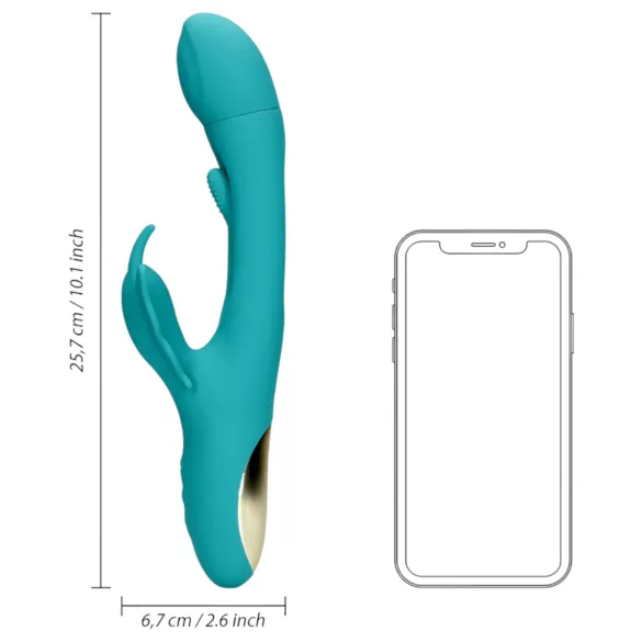 Loveline - klitorisvibrator med tunge og vinger - turkis