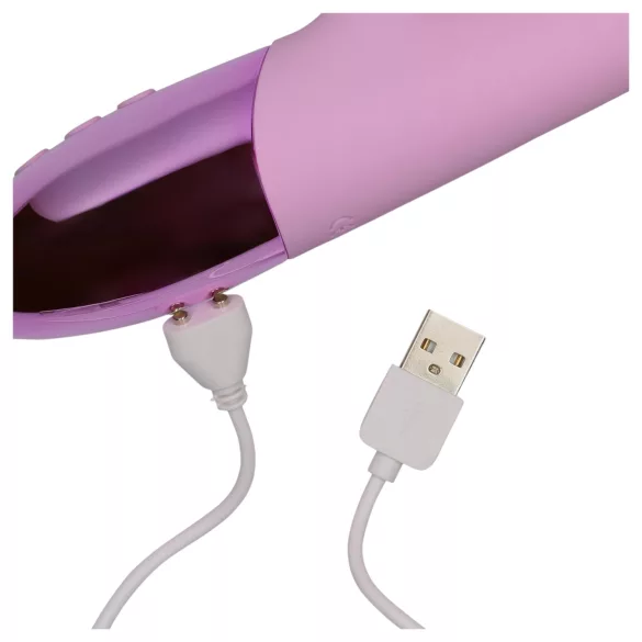 Loveline - genopladelig, kanin vibrator med klitorisstimulator (pink)