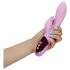 Loveline - genopladelig, kanin vibrator med klitorisstimulator (pink)