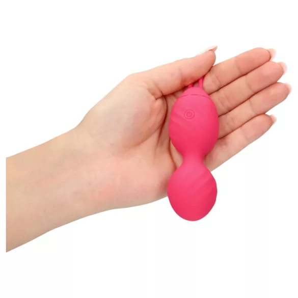 Loveline - vibrerende bækkenbundskugle - rillede - pink