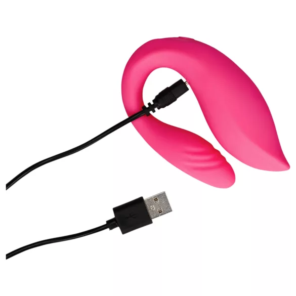 Loveline - parvibrator med fjernbetjening og genopladelig - pink