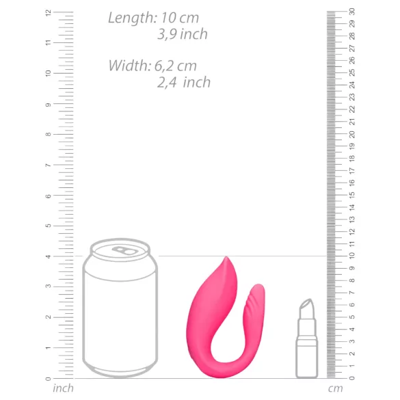 Loveline - parvibrator med fjernbetjening og genopladelig - pink