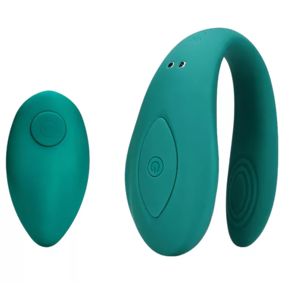 Loveline - parvibrator med fjernbetjening - genopladelig, vandtæt - grøn