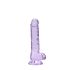 REALROCK - gennemsigtig naturtro dildo - lilla (17 cm)