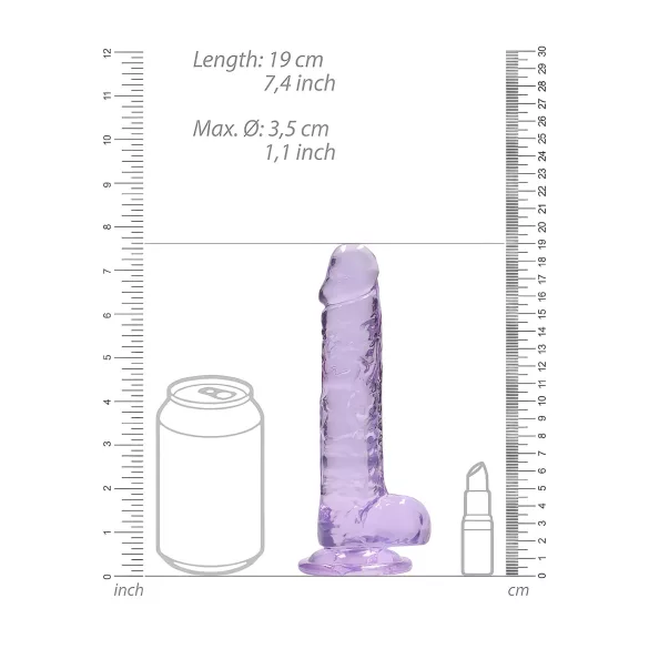 RealRock - realistisk dildo - gennemsigtig lilla - 17cm