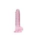 REALROCK - gennemsigtig naturtro dildo - pink (17 cm)