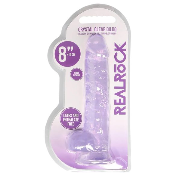 REALROCK - gennemsigtig livagtig dildo - lilla (19 cm)