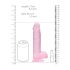 REALROCK - gennemsigtig livagtig dildo - pink (19 cm)