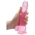 REALROCK - gennemsigtig livagtig dildo - pink (19 cm)
