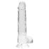 REALROCK - gennemsigtig realistisk dildo - gennemsigtig (19cm)