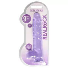 RealRock - realistisk dildo - gennemsigtig lilla 22cm