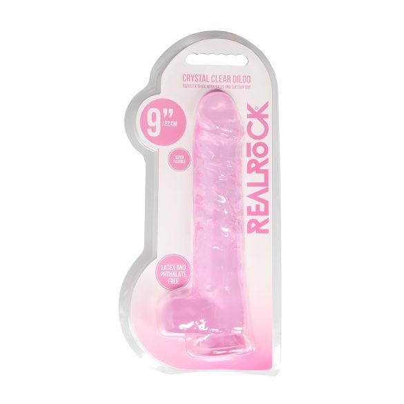 REALROCK - transparent naturtro dildo - pink (22cm)