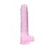 REALROCK - transparent naturtro dildo - pink (22cm)
