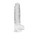 REALROCK - gennemsigtig og naturtro dildo - gennemsigtig (22cm)