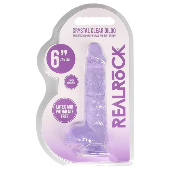 RealRock - realistisk dildo - gennemsigtig lilla - 15cm