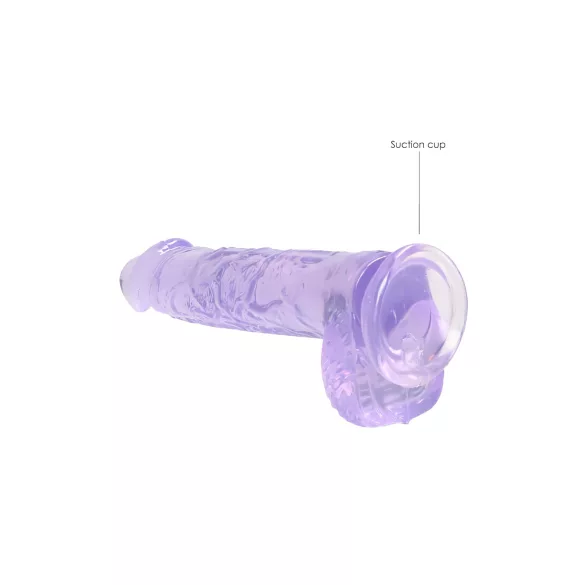 RealRock - realistisk dildo - gennemsigtig lilla - 15cm