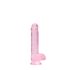 REALROCK - gennemsigtig realistisk dildo - pink (15 cm)