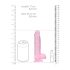 REALROCK - gennemsigtig realistisk dildo - pink (15 cm)