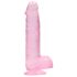 REALROCK - gennemsigtig realistisk dildo - pink (15 cm)