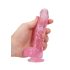 REALROCK - gennemsigtig realistisk dildo - pink (15 cm)
