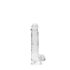 REALROCK - gennemsigtig realistisk dildo - gennemsigtig (15 cm)