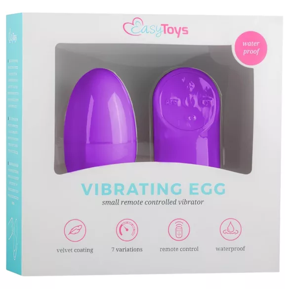 Easytoys - Vibrationsæg med fjernbetjening - 7 funktioner - lilla