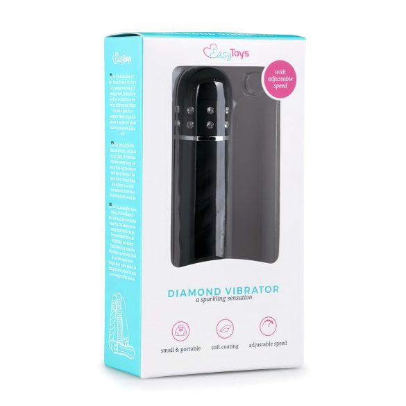 Easytoys Diamond Twirled - sort skruet stav vibrator