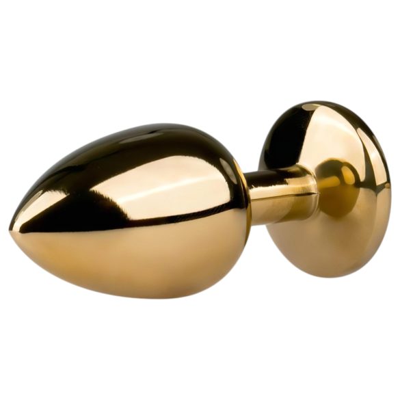 Easytoys Metal No.1 - analplug med lilla sten - guld - 2,5cm