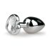 Easytoys Metal No.2 - Anal Plug med Hjerteformet Sten (Sølv-Hvid)