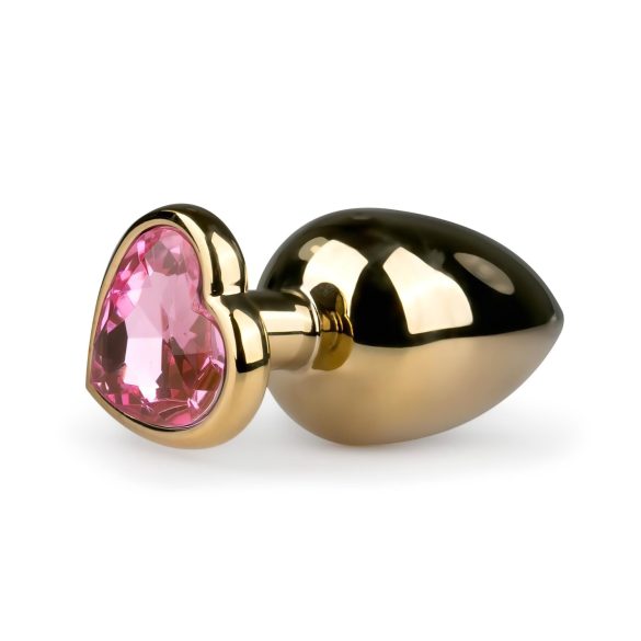 Easytoys Metal No.8 - Anal Plug med Hjerteformet Bund - Guld-Pink (3,5 cm)