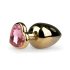 Easytoys Metal No.8 - Anal Plug med Hjerteformet Bund - Guld-Pink (3,5 cm)