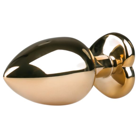 Easytoys Metal No.8 - analplug med hjerteformet bund - guld-lyserød 3,5cm