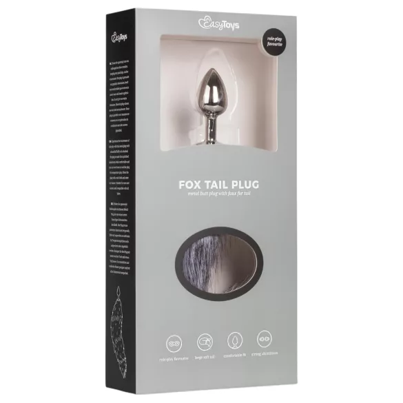 Easytoys Fox NO5 - metal analplug med rævehale - sølv