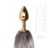 Easytoys Fox NO5 - metal anal plug med rævehale (guld-sølv)